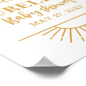 Bohoイエローリトルレイサンシャインオンウェイベビーシャワー ポスター (角)