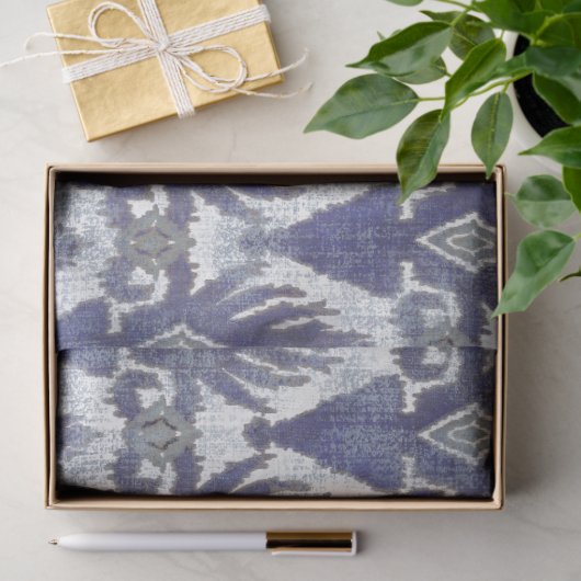 BOHOイカットヴィンテージトライバル素朴ブルーデカップージ 薄葉紙 (ギフト)