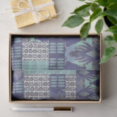 BOHOイカットヴィンテージラグ部族海軍ブルーデコパージュ 薄葉紙 (ギフト)