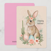 Bohoイースターバニー印刷可能カードお洒落- シーズンカード (正面/裏面)