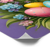 Bohoイースターバニー、ヴィンテージイースターバニー、イースター ポスター (角)