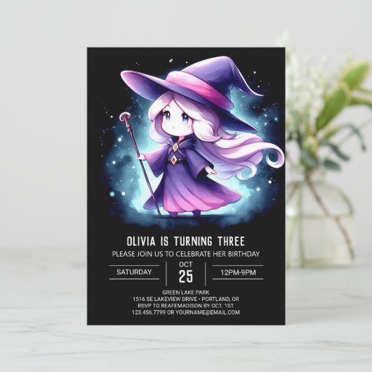 Bohoウィザー威厳のあるド誕生日 招待状 (スタンド正面)