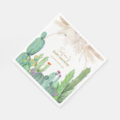 Bohoウェスタンエレガントサボテンアーチベイビーシャワー スタンダードランチョンナプキン (角)