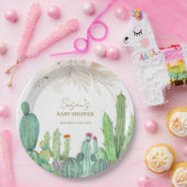 Bohoウェスタンエレガントサボテンアーチベイビーシャワー ペーパープレート (パーティー)