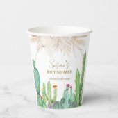 Bohoウェスタンエレガントサボテンアーチベイビーシャワー 紙コップ (裏面)