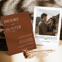 Bohoウェディングの招待 |モダンミニマ結婚リスト 招待状