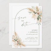Bohoウェディングザデイト招待状 |パンパスグラス 招待状 (正面/裏面)