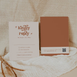 BohoウェディングRSVPカード エンクロージャーカード