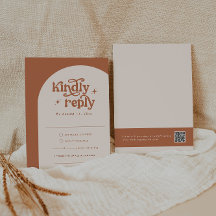 BohoウェディングRSVPカード