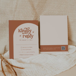 BohoウェディングRSVPカード エンクロージャーカード