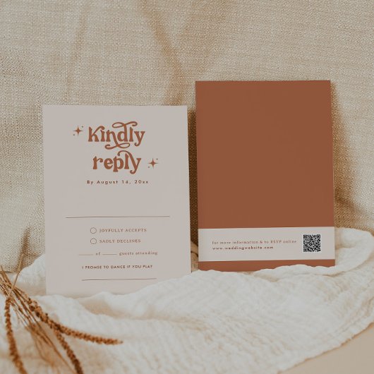 BohoウェディングRSVPカード エンクロージャーカード