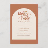 BohoウェディングRSVPカード エンクロージャーカード (正面)