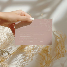 BohoウェディングRSVP | テラコッタ&ハンドドローフローラ 出欠カード