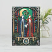 BohoウェディングRSVP 招待状 (スタンド正面)