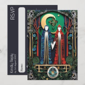 BohoウェディングRSVP 招待状 (正面/裏面)