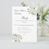 BohoウェデスペインのィングRSVPカード 出欠カード (スタンド正面)