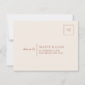 Bohoウェデ素朴ィングRSVPカードはがきエンクロージャ 出欠カード (裏面)