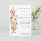 BOHOウォーエレガントトカラー秋フローラパンパスグラス 招待状 (スタンド正面)