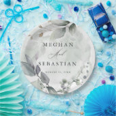 BOHOウォーターカラーウッドランドリーフ紙プレート ペーパープレート (パーティー)