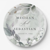 BOHOウォーターカラーウッドランドリーフ紙プレート ペーパープレート (正面)