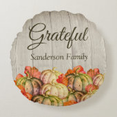 BOHOウォーターカラーカボチャ ラウンドクッション (正面)