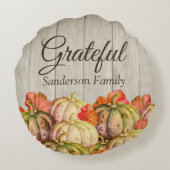 BOHOウォーターカラーカボチャ ラウンドクッション (裏面)