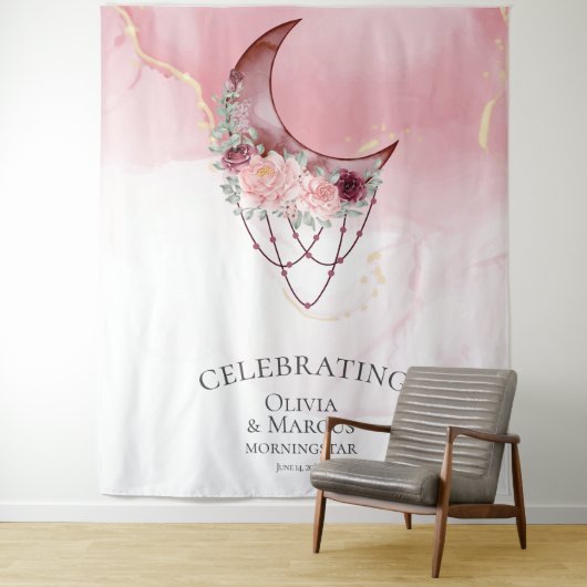 BOHOウォーターカラーダスティバラ天空 タペストリー (インサイチュ)