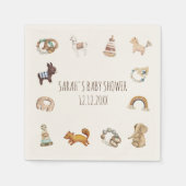 Bohoウォーターカラートイベビシャワーナプキンズ スタンダードカクテルナプキン (正面)