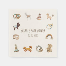 Bohoウォーターカラートイベビシャワーナプキンズ スタンダードカクテルナプキン