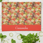 BOHOウォーターカラーパンプキン秋感謝祭 キッチンタオル (折り畳み)