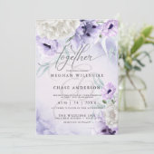 BOHOウォー素朴トカラー薄紫ポピー招待状 招待状 (スタンド正面)