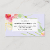 Bohoウオーターカラーフラワーオーバーラベンダー 名刺 (裏面)