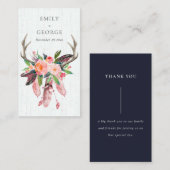 BOHOウッドフローラフェザー結婚アントラーありがとう 名刺 (正面/裏面)