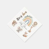 Bohoウッドランドジャングル動物ベビーシャワー スタンダードカクテルナプキン (角)