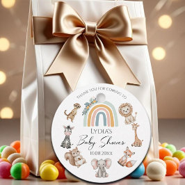 Bohoウッドランドジャングル動物ベビーシャワー フェイバータグ