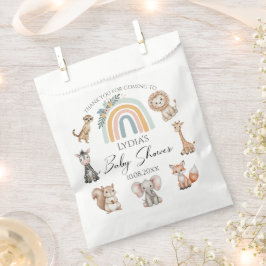 Bohoウッドランドジャングル動物ベビーシャワー フェイバーバッグ