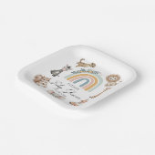 Bohoウッドランドジャングル動物ベビーシャワー ペーパープレート (傾斜あり)