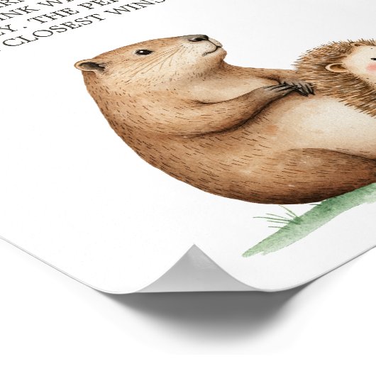 Bohoウッドランド動物赤ちゃんシャワー腹ゲームのサイン ポスター (角)