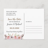 Bohoウッド素朴フローラ日付ポストカードの保存 案内ポストカード (裏面)