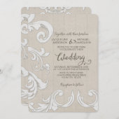 BOHOウッド素朴ンレースボヘミアンカントリーシック 招待状 (正面/裏面)