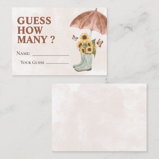 Bohoエイプリルシャワーはゲームカードの数を推測 エンクロージャーカード (正面/裏面)