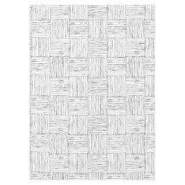 Bohoエスニックのテーブルクロス – 白黒の手書き テーブルクロス