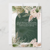 BOHOエメラルドグリーンパンパスグラス結婚ズ 招待状 (裏面)