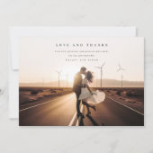 Bohoエレガモダンントウェディングフォトサンキューカード サンキューカード (正面)