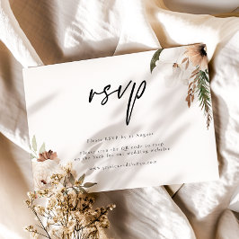 BohoエレガントのQRコー結婚ドRSVP応答カード 出欠カード