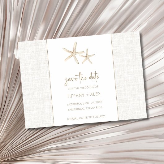 Bohoエレガントビーチ結婚式写真 セーブザデート