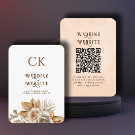 Bohoエレガントフローラの結婚ウェブサイトQRコードRSVP エンクロージャーカード