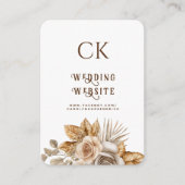 Bohoエレガントフローラの結婚ウェブサイトQRコードRSVP エンクロージャーカード (正面)