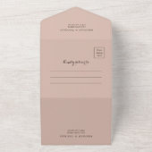 Bohoエレガントフローラフォトオーバーレイ結婚のQRコード オールインワン招待状 (外側)