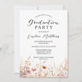 Bohoエレガントフローラ写真卒業 招待状 (正面)